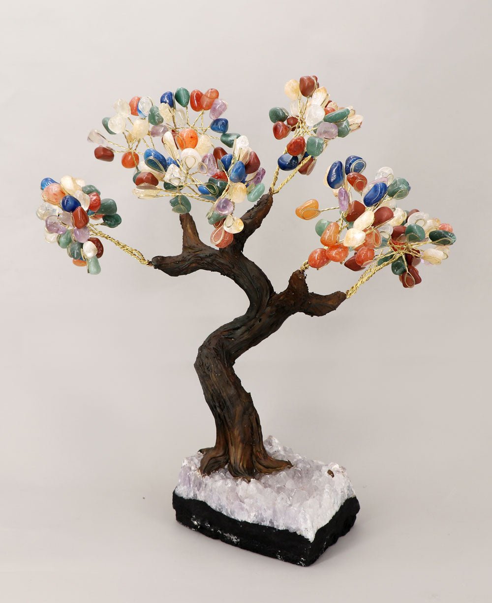 Premium Multicolored Rainbow Gemstone Bonsai Tree, 180 Stones、mySite、topwebapps