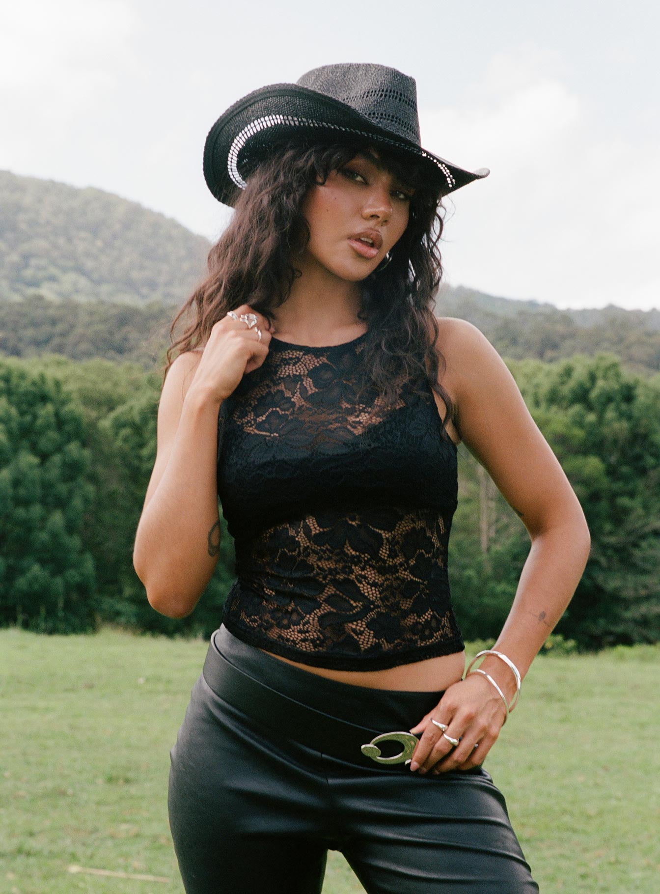 Callahan Lace Top Black、mySite、solidvoid