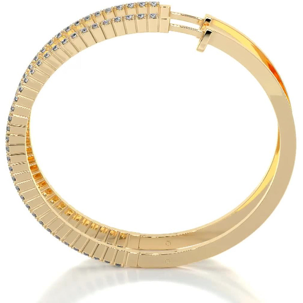 Cali Hoop Diamonds Earrings (0.6 Carat) -18K Yellow Gold、mySite、hinf8tx79