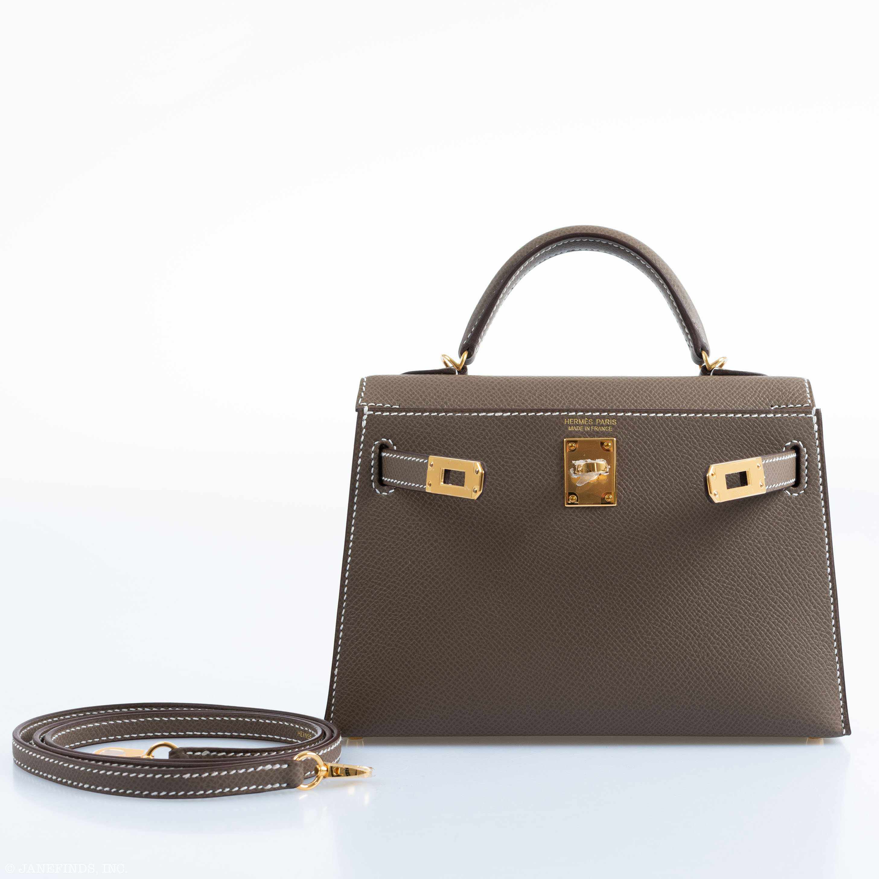Hermès Kelly 20 Mini II Sellier Etoupe Epsom Gold Hardware、mySite、garminoutage.com