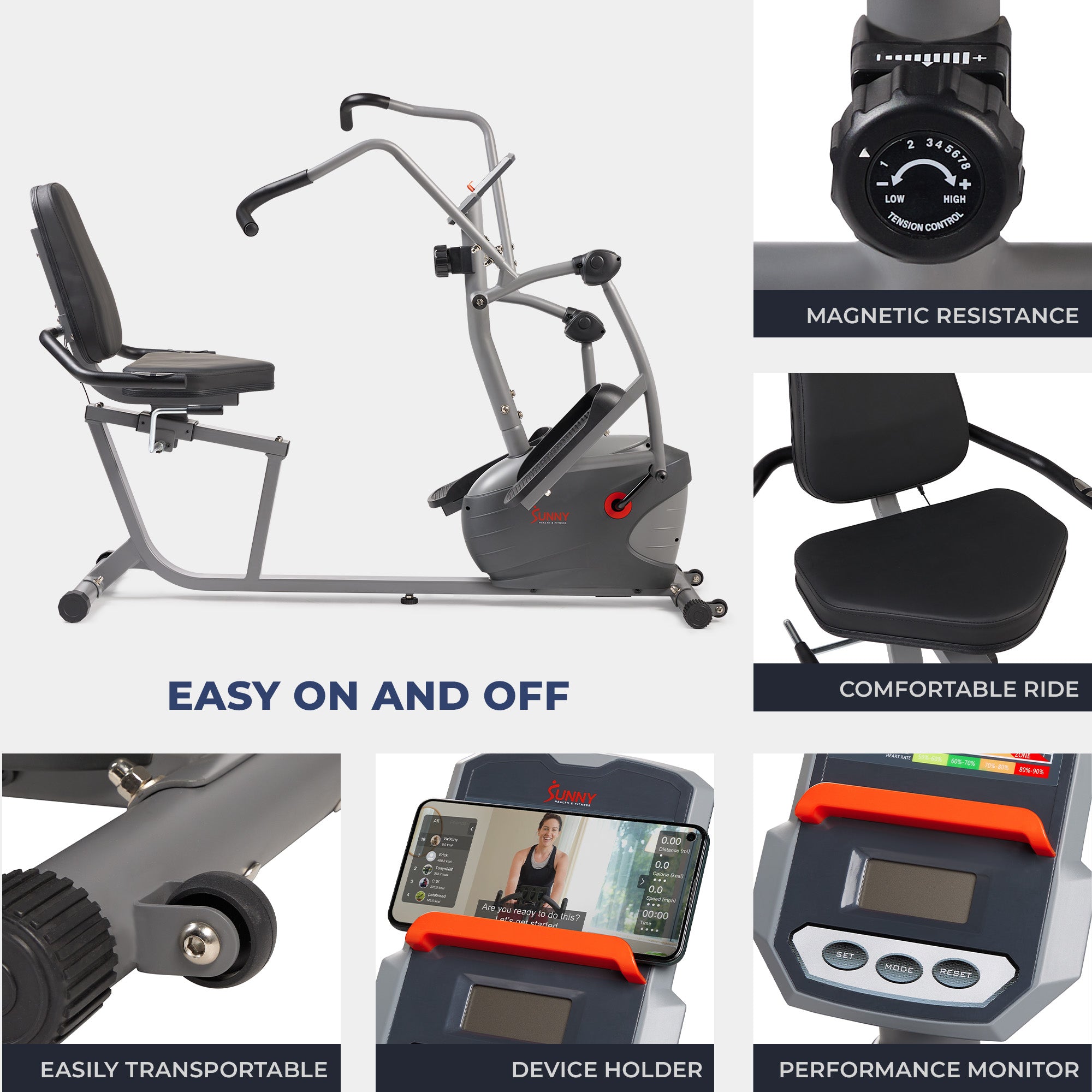  Performance Smart Magnetic Recumbent Elliptical Cross Trainer、mySite、ghnorth