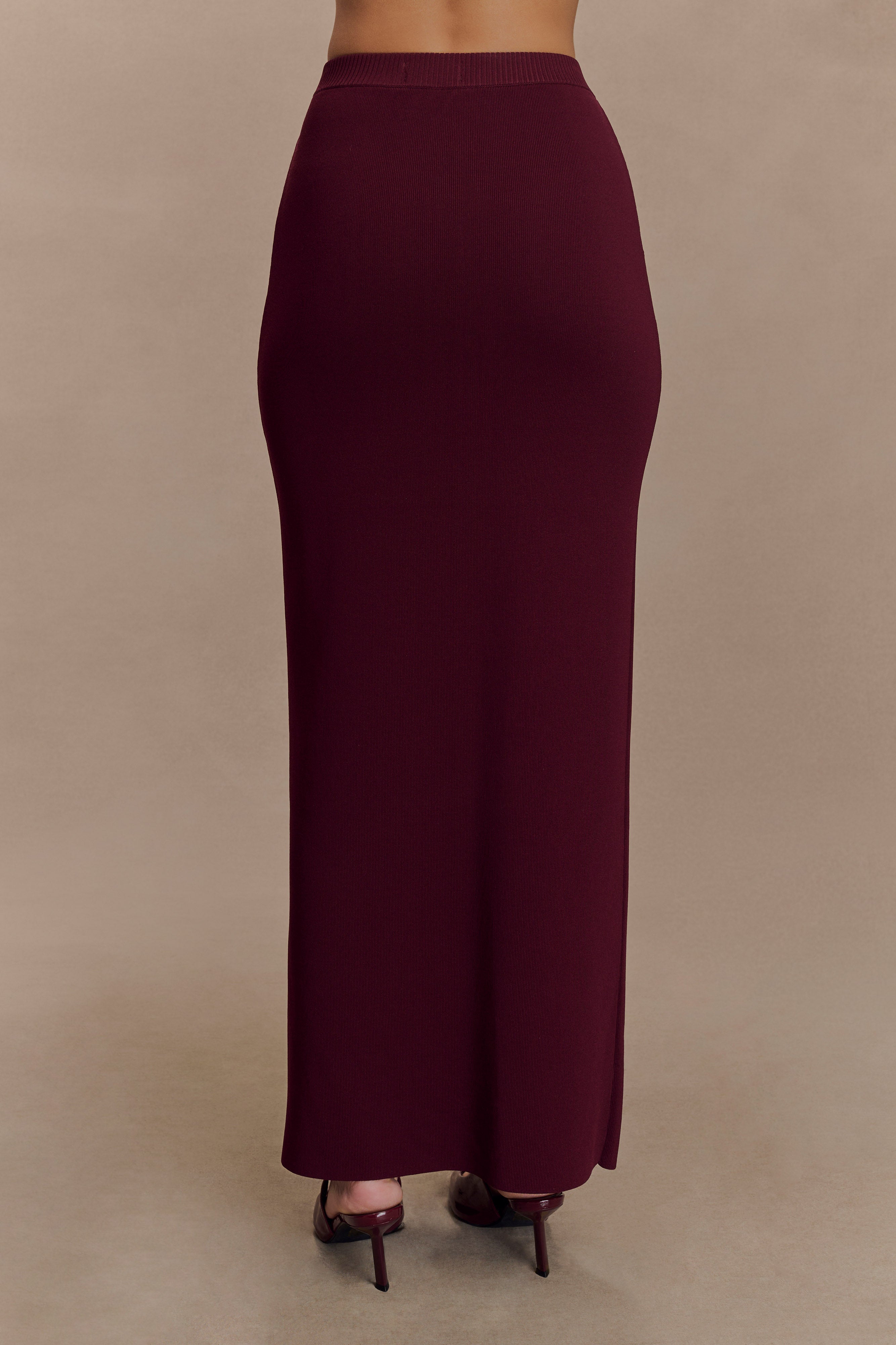 Francisca Mid Rise Knit Maxi Skirt - Merlot、mySite、solidvoid