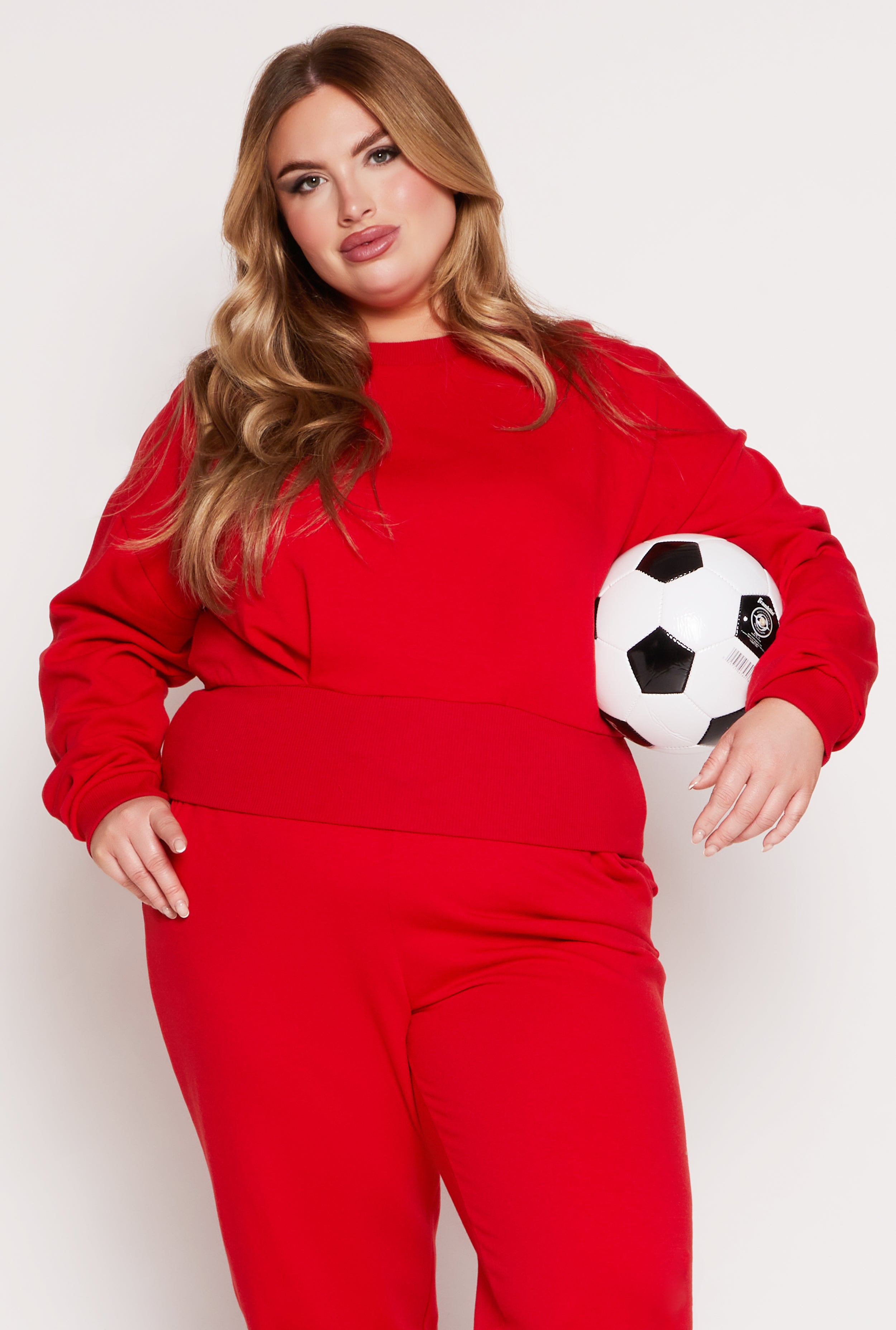 Plus Size Fleece Pullover Sweatshirt、mySite、camillekostekn