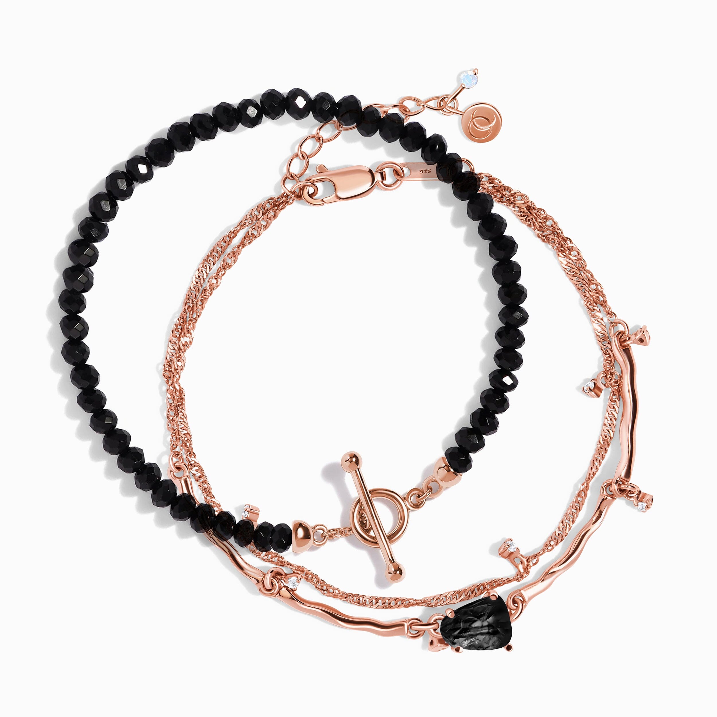 Black Obsidian Bracelet Stack - Grounded Goddess、mySite、hinf8tx79