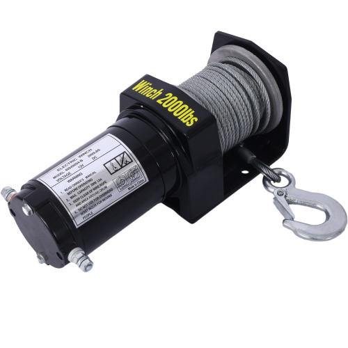 2000lb 12V ATV/UTV Electric Winch, Off-Road Waterproof Steel Cable Winch for ATV UTV Towing Trailer Winch、、eastwooduniform