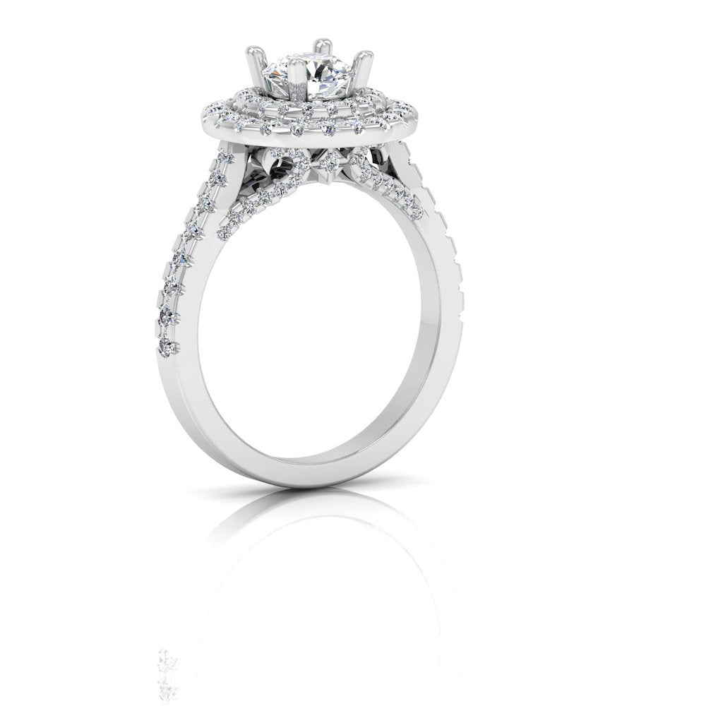 Hidden Halo Cathedral Brilliant Cut Moissanite Engagement Ring、mySite、hinf8tx79