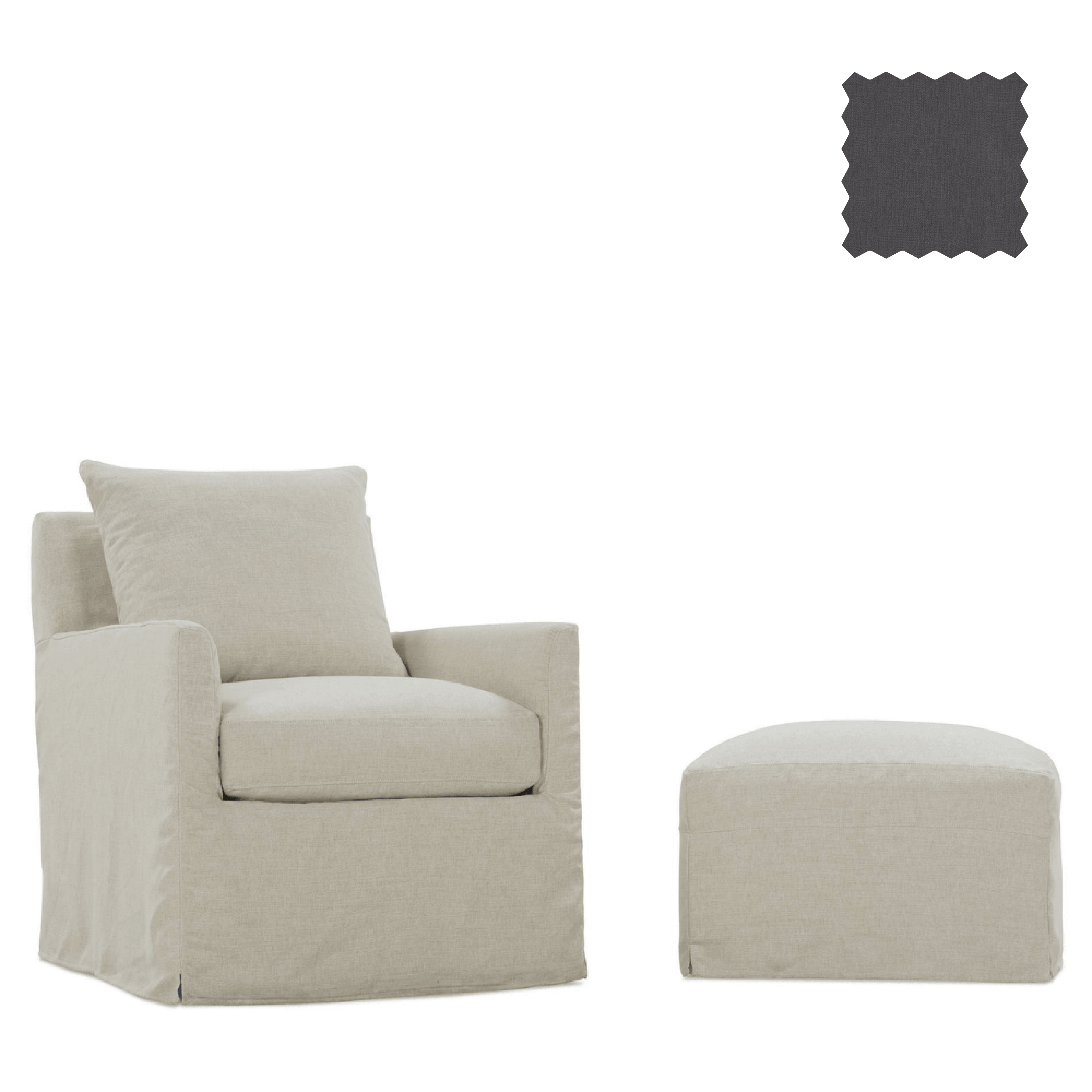 Lilah Slipcover Swivel Glider & Ottoman、mySite、neckold