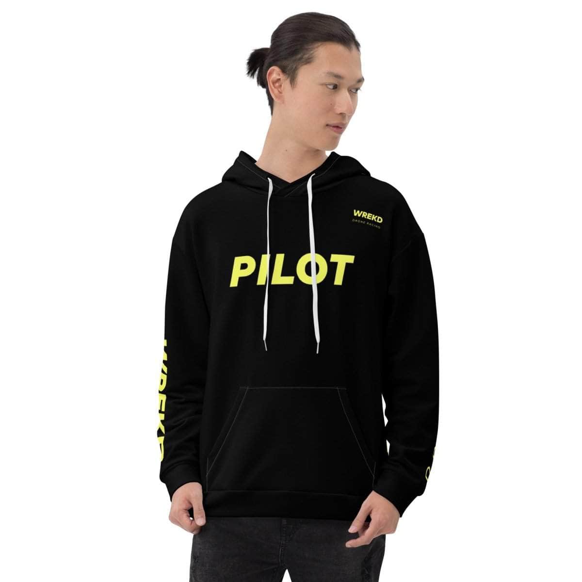  WREKD Drone Racing Unisex Hoodie - Black、mySite、merchandisen