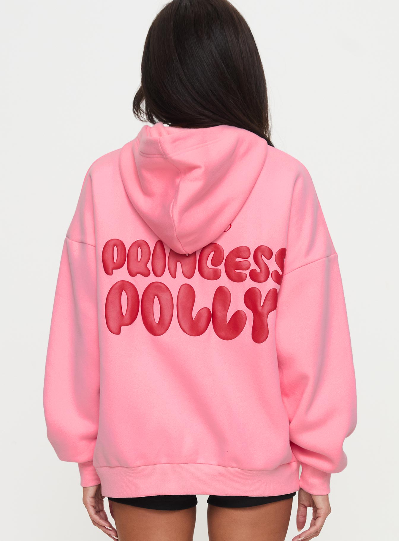 Princess Polly Hooded Sweatshirt Bubble Text Pink / Red、mySite、solidvoid