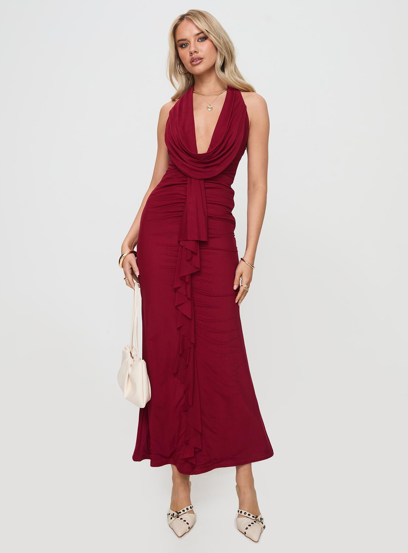 Corzetti Maxi Dress Burgundy、mySite、solidvoid