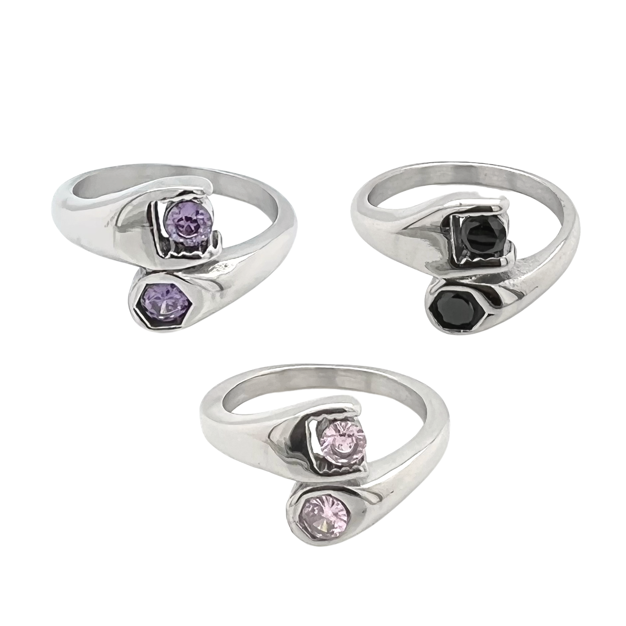 CZ Wrench Polished Stainless Steel Ring / SCR3075、mySite、dreamappss