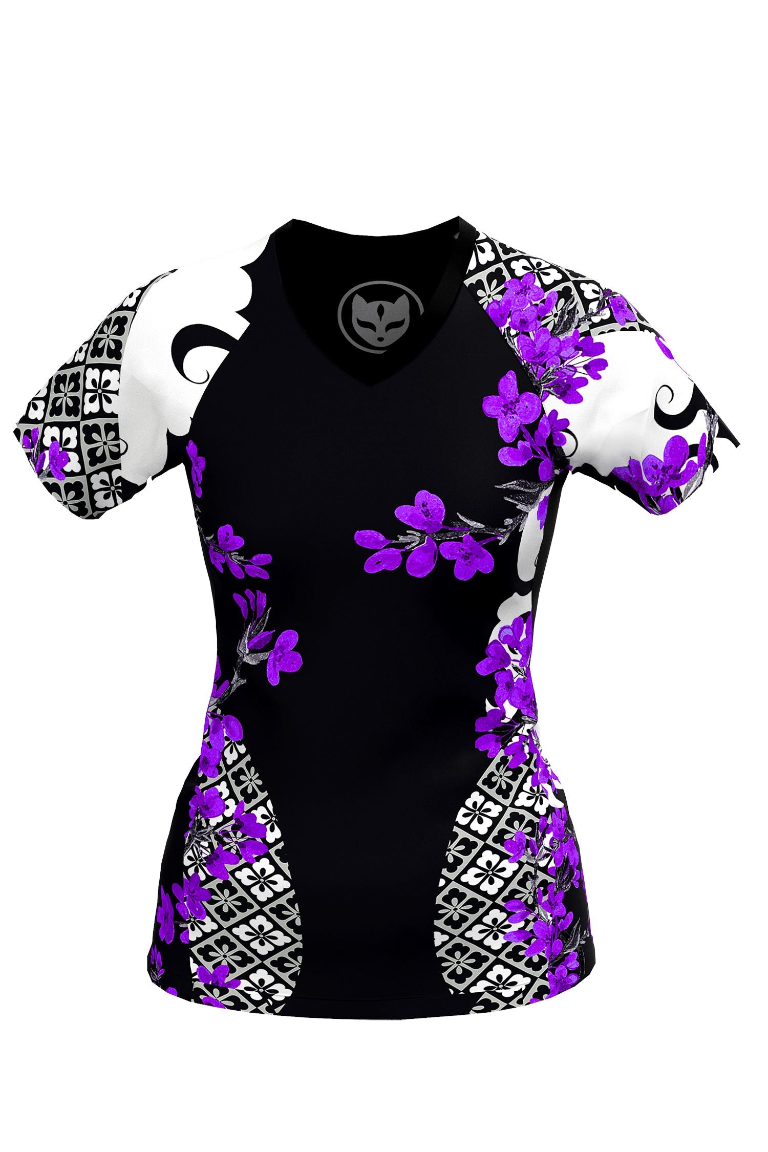 Women's Cherry Blossom Ranked Jiu Jitsu Rashguard - Short Sleeve、mySite、gigharbornorthrealestate