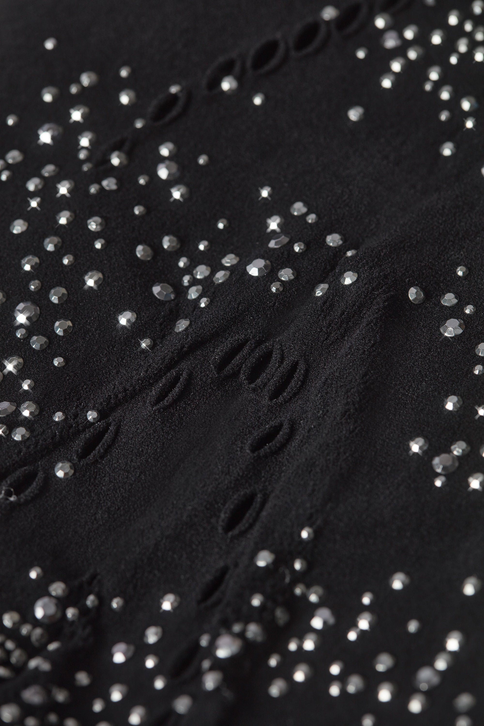 Embellished Mid-Rise Flared Trousers in Black、mySite、solidvoid