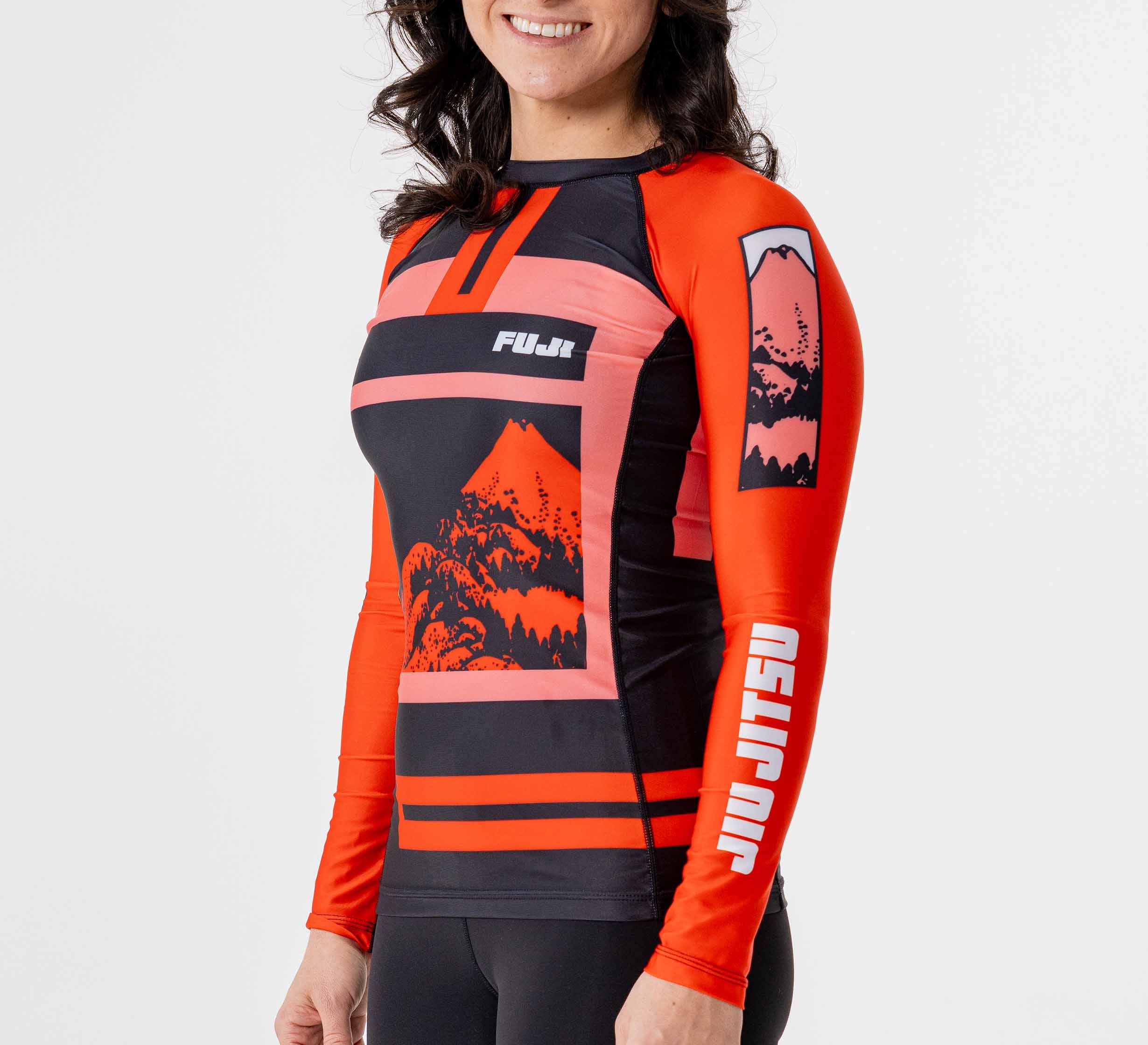 Womens Mt. FUJI Flex Lite Long Sleeve Rashguard Red、mySite、gigharbornorthrealestate