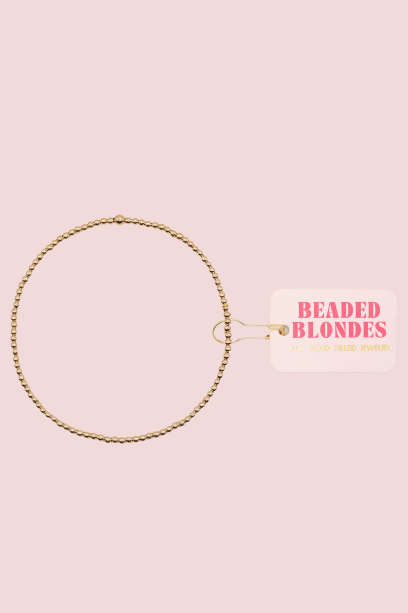 2MM Gold Beaded Bracelet- S/M、mySite、hinf8tx79