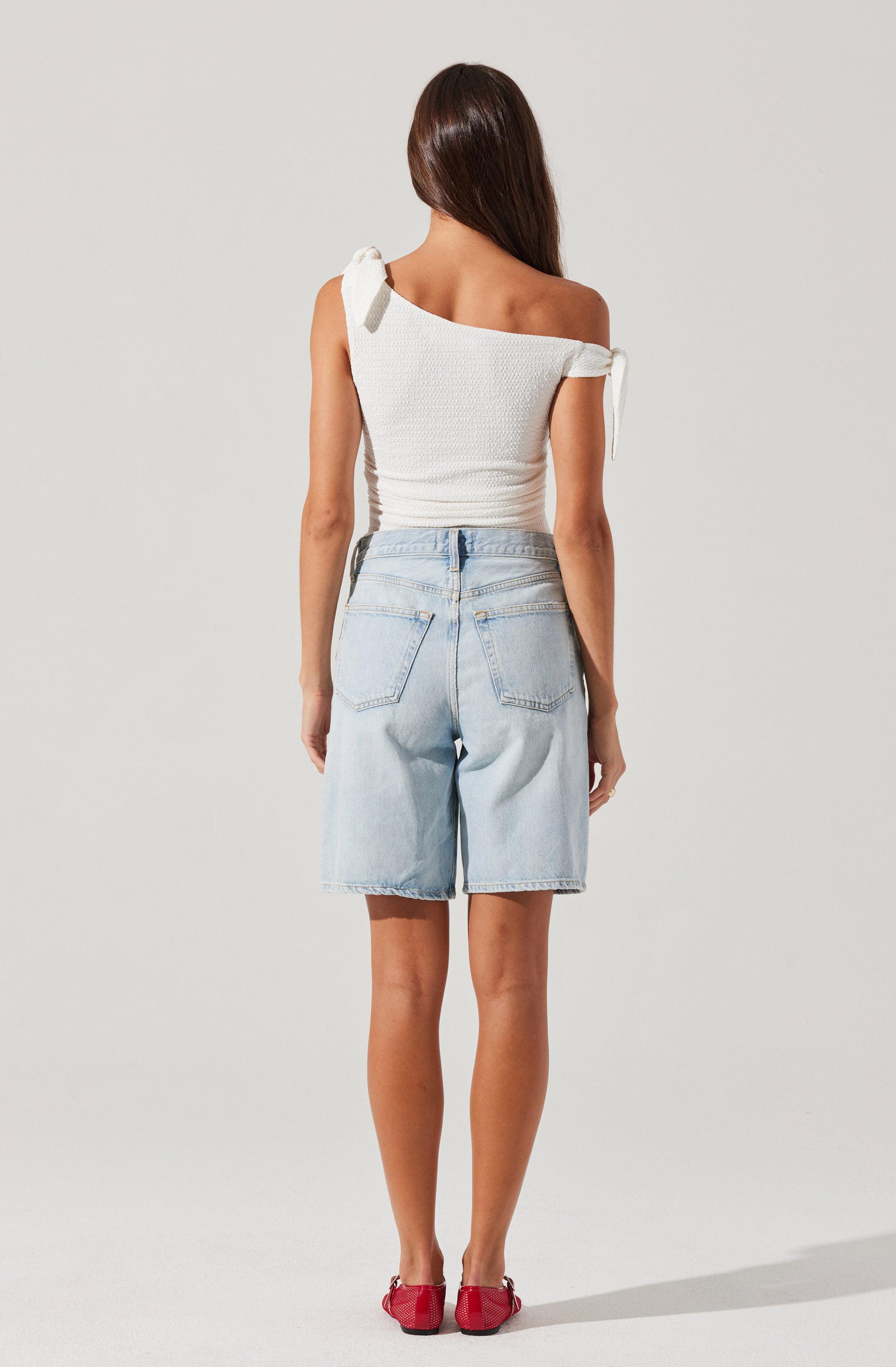 Lora Textured Off Shoulder Top、mySite、solidvoid