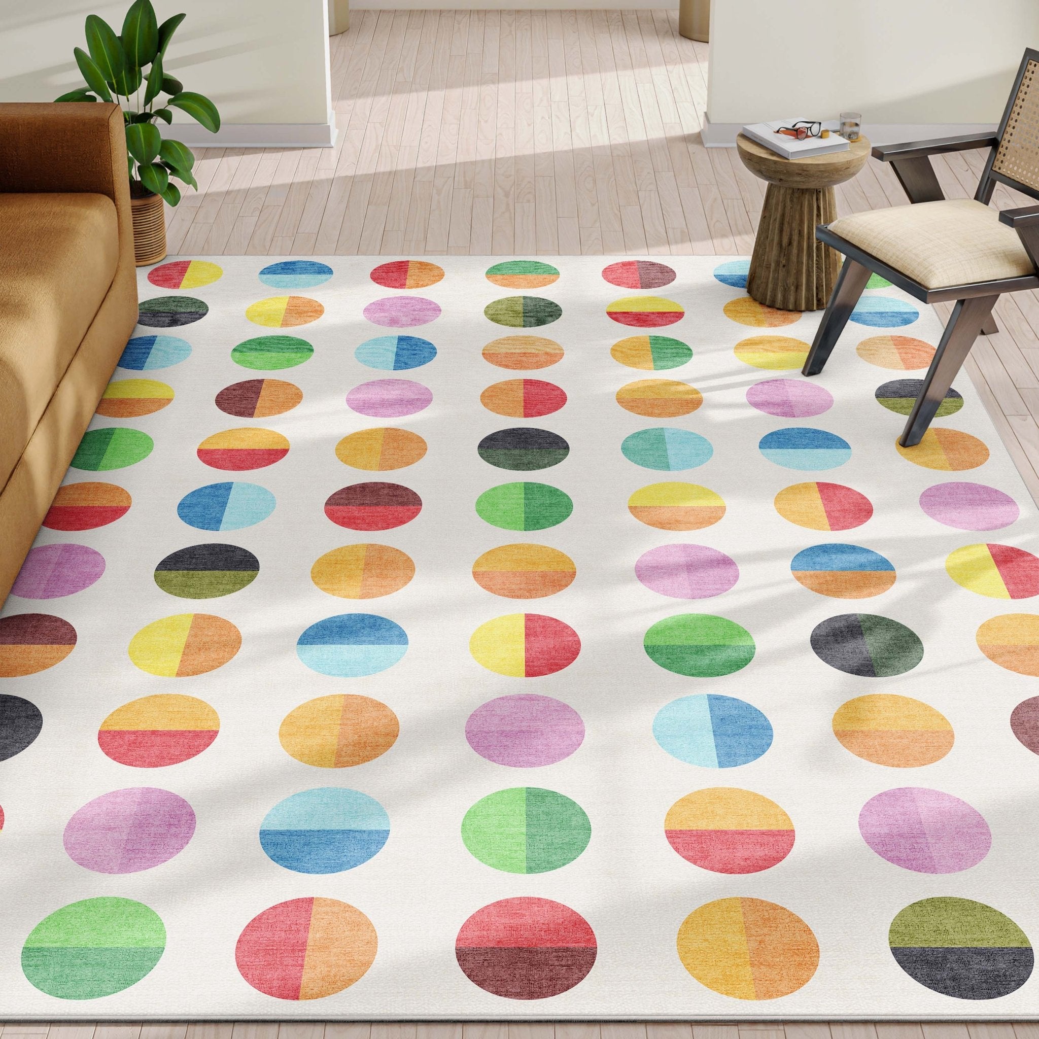 Crayola Modern Split Dots Bright Multi Color Area Rug By Well Woven、mySite、gigharbornorthrealestate