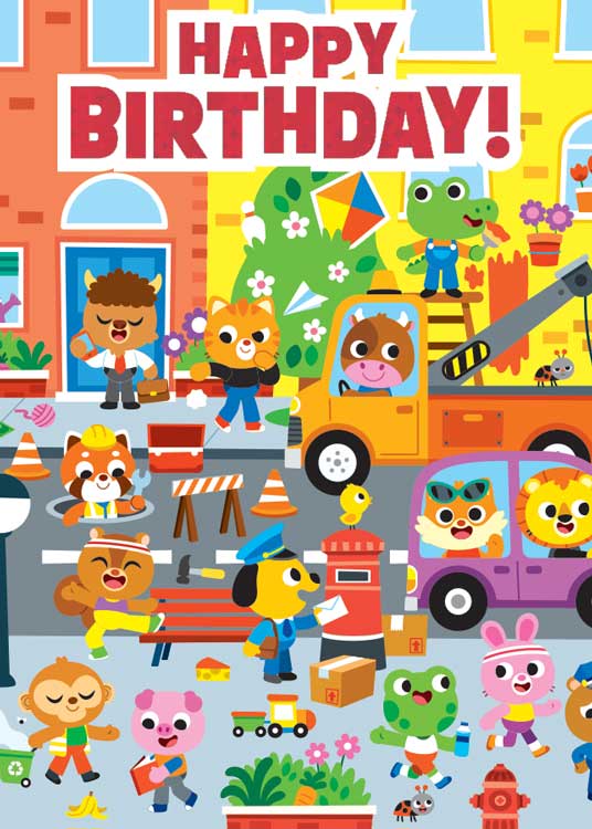  Birthday Note Card - Busy Town Birthday Foil、mySite、ghnorth