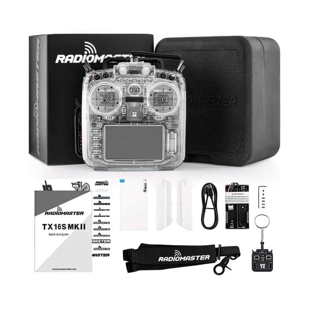  RadioMaster TX16S MKII EdgeTX RC Transmitter w/ V4.0 Hall Gimbals - MCK RGB Transparent Edition - ELRS 2.4GHz、mySite、merchandisen