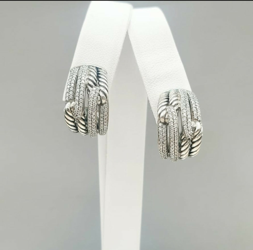 David Yurman Labyrinth Earrings Double Loop with Diamonds、mySite、hinf8tx79