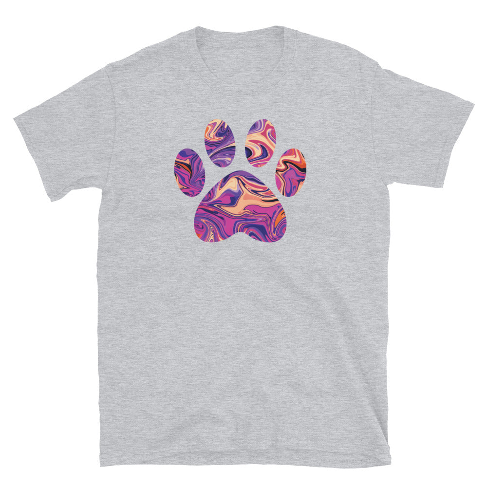 Purple Swirl Marbled Paw T-Shirt、mySite、camillekostekn
