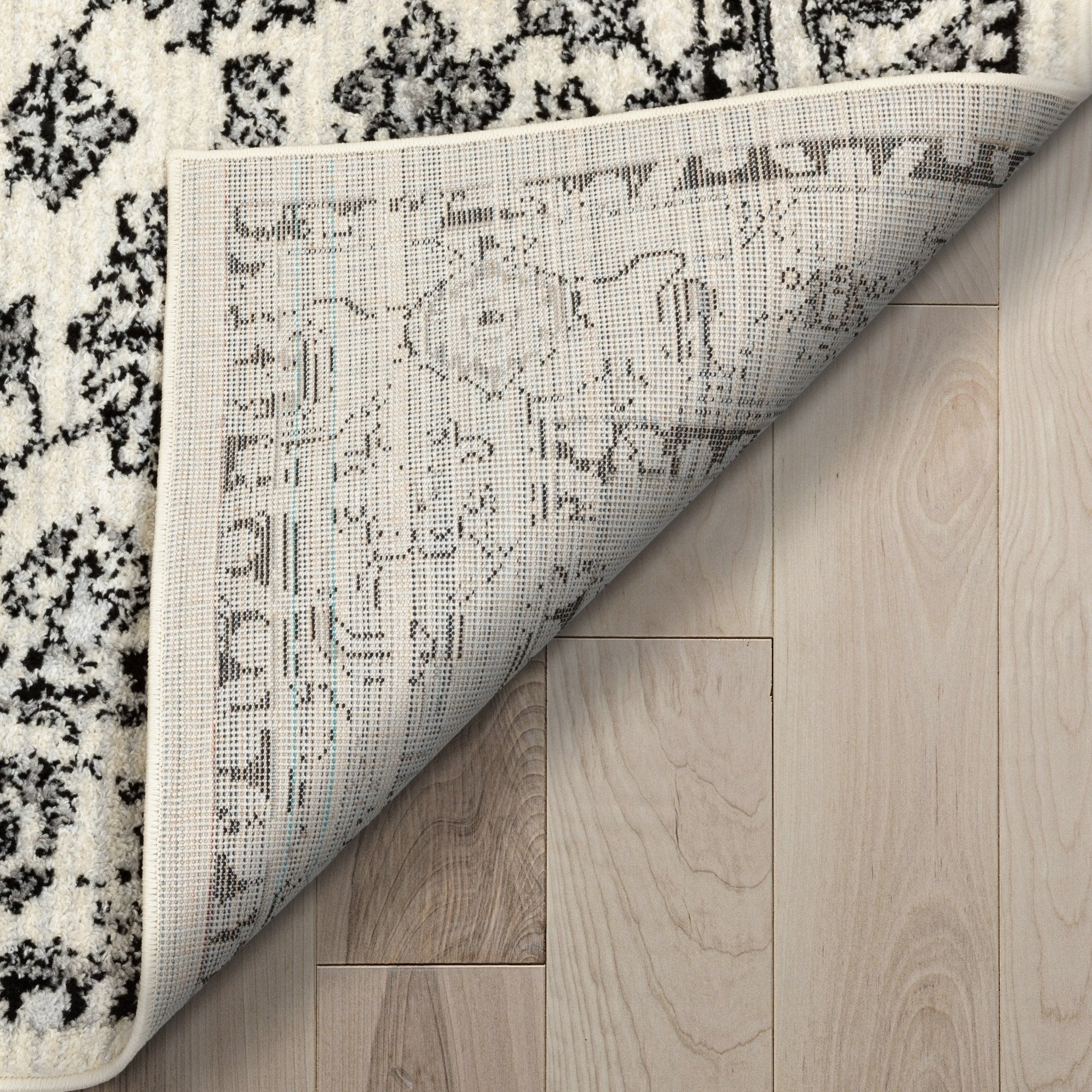 Palace Persian Oriental Botanical Ivory Grey High-Low Rug、mySite、gigharbornorthrealestate