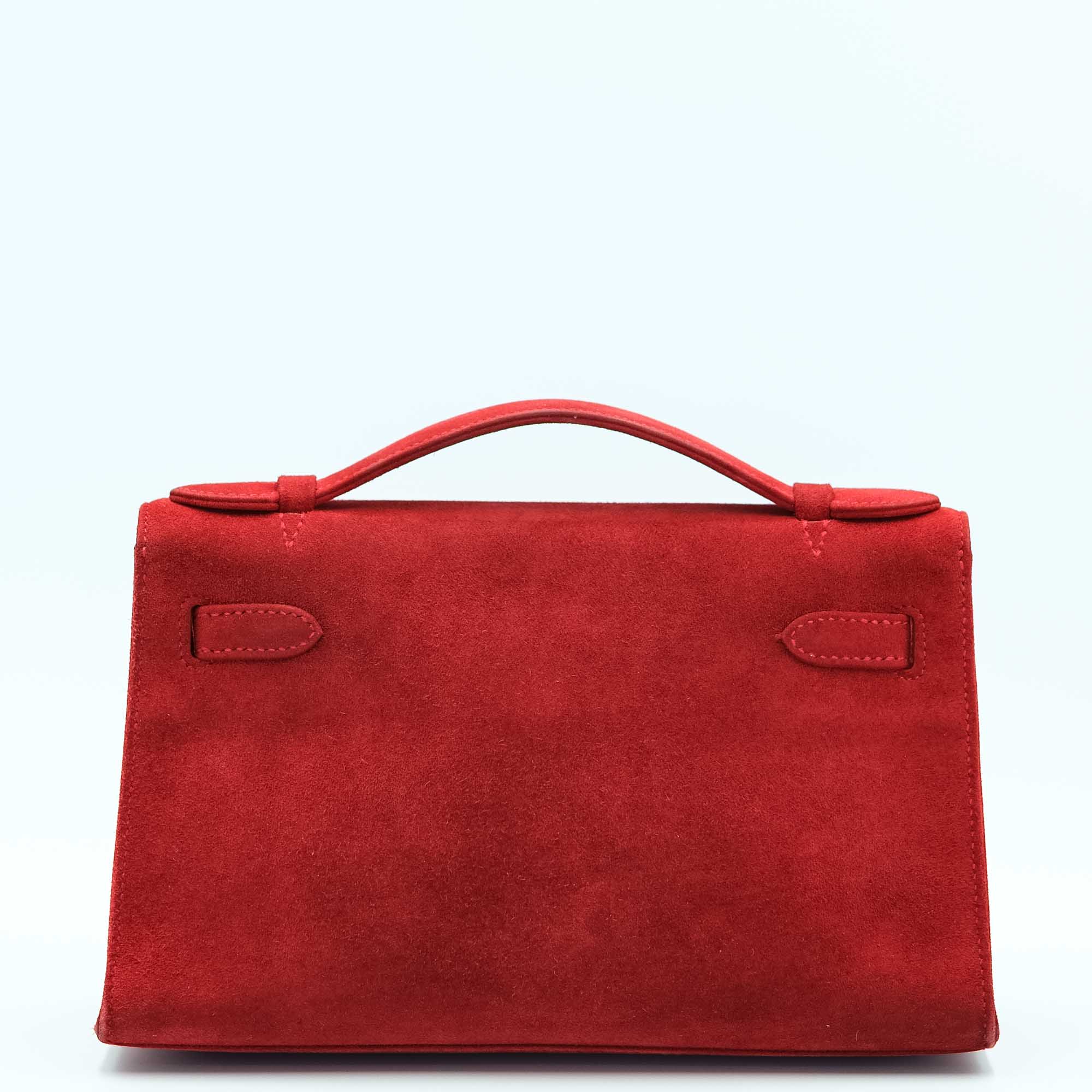 Hermès Kelly Pochette Rubis Veau Doblis Suede Palladium Hardware、mySite、garminoutage.com