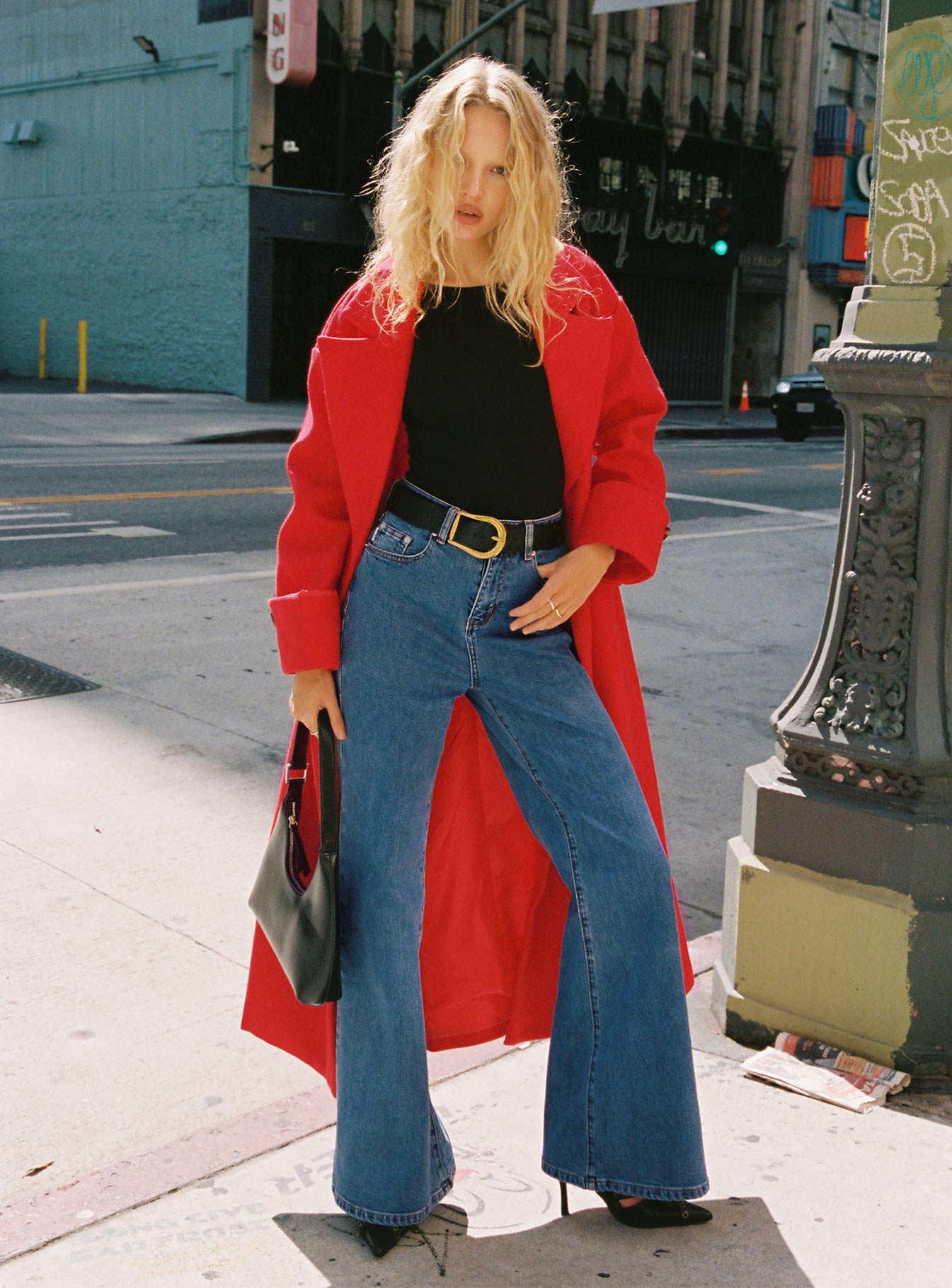 Lucille High Rise Flare Leg Jeans Mid Wash、mySite、solidvoid