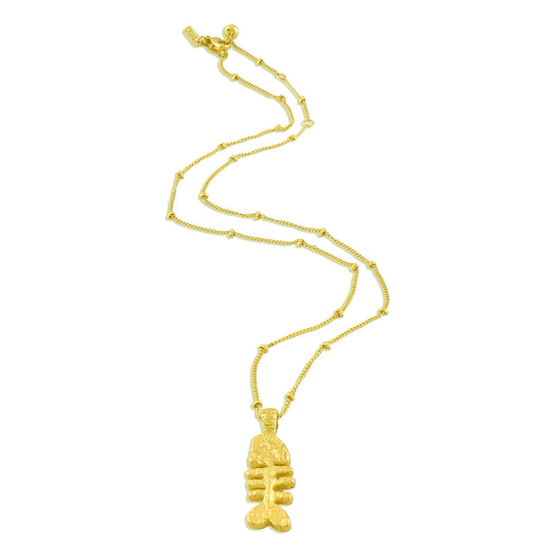 Fish Bone Necklace | 14K Gold Plated、mySite、camillekostekn