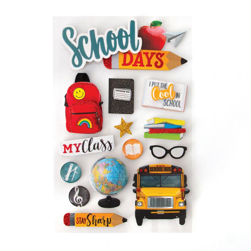  Scrapbook Stickers - 3D School、mySite、ghnorth