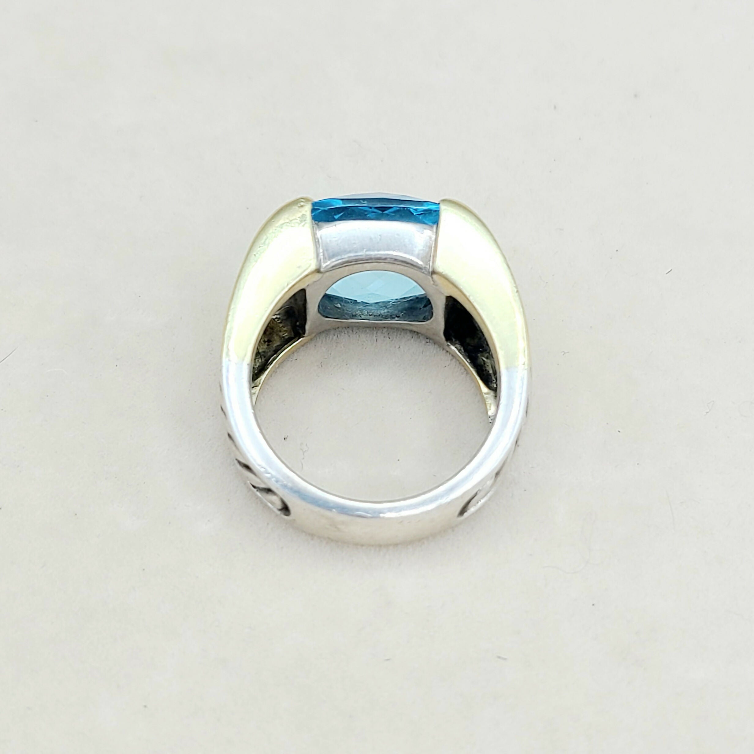 David Yurman Wide Sculpted Cable Ring Blue Topaz、mySite、hinf8tx79