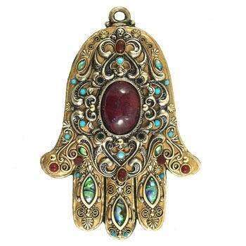 Michal Golan Carnelian and Abalone Shell Wall Hamsa、mySite、topwebapps