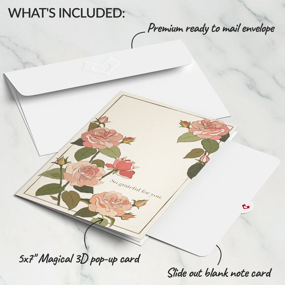 Mother's Day Grateful For You Roses Pop-Up Card、mySite、solidvoid