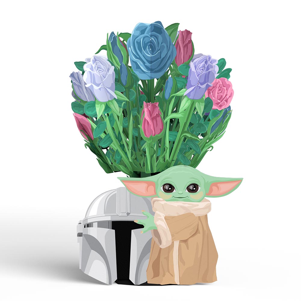 Star Wars™ The Mandalorian™ Grogu™ Birthday Pop-Up Card & Flower Buds Bouquet Bundle、mySite、solidvoid
