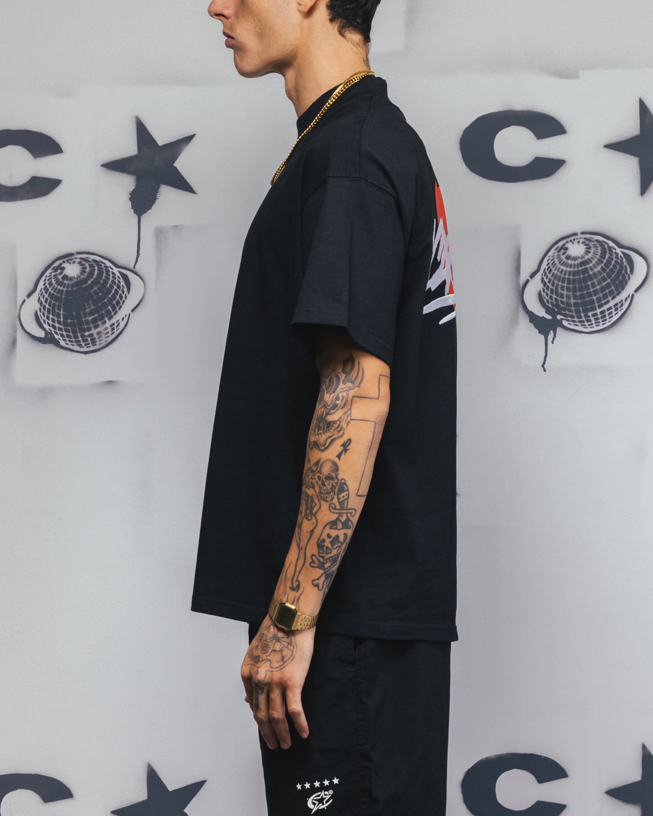 Carre Romance T-Shirt Black、mySite、zt4zffjzw