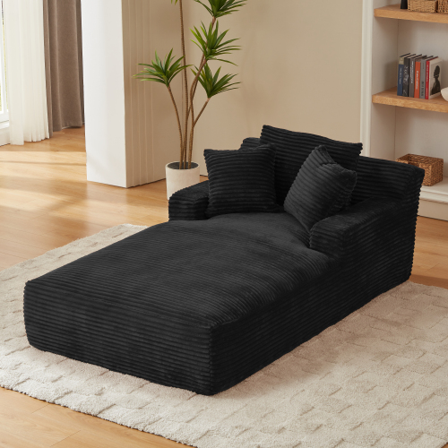  Oversized Chaise Lounge Chair Indoor, Corduroy Upholstered Modern Sofa Couch,No Assembly Required,Comfy Sleeper Sofa for Living Room,Office、、yumabirdnaturehistoryfestival