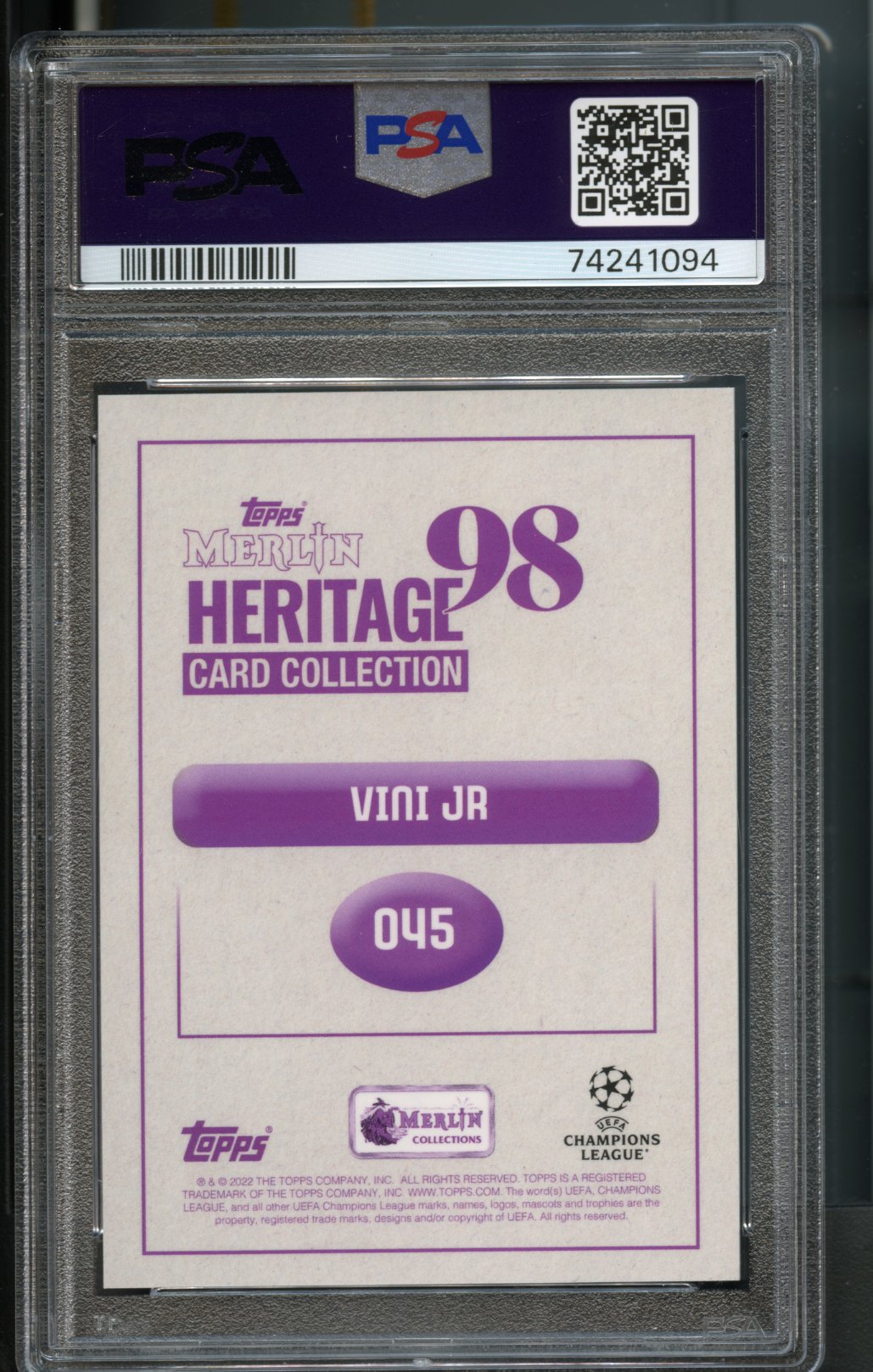 Vini JR #45 04/49 PSA 9 2022-23 Topps Merlin Hertiage 98、mySite、waistdrama