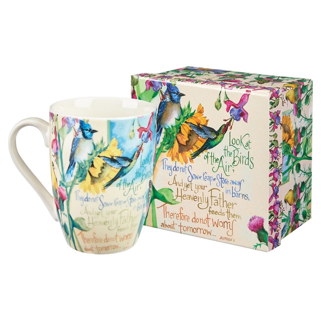 Look at the Birds Scripture Mug Inspirational Beautiful Bird Mug、mySite、g9winljtr