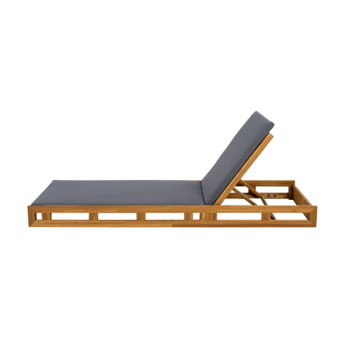 LOUNGE CHAISE SET, ACACIA WOOD WITH WATER-RESISTANT LOUNGE CUSHIONS (CREAM & 4 INCH THICK) - MATCHING DARK GREY VERSION AVAILABLE、、eastwooduniform