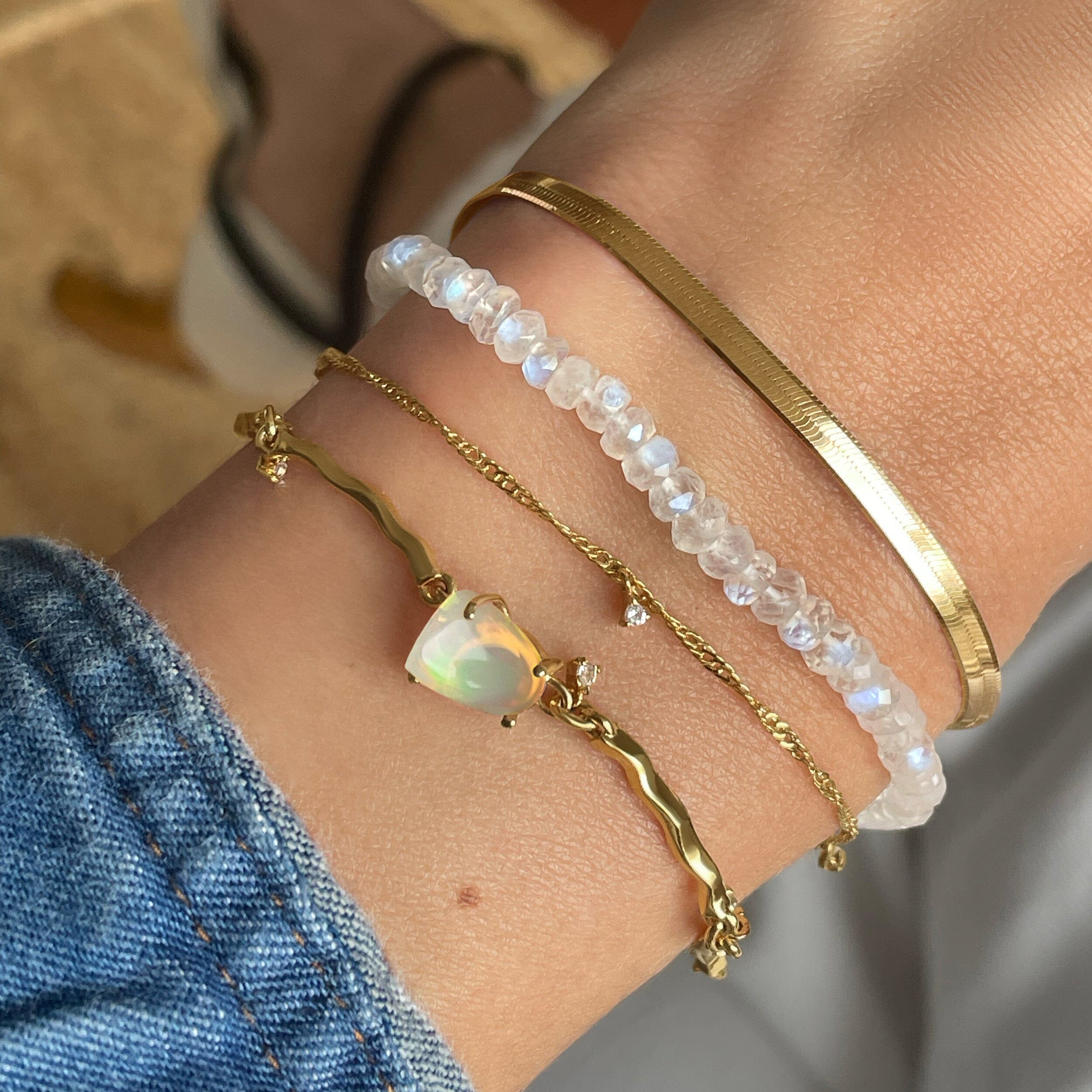 Moonstone & Opal Bracelet Stack - Positive Energy、mySite、hinf8tx79