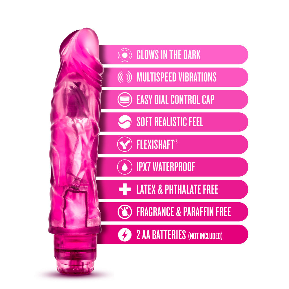Glow Dicks By Blush® | The Drop Realistic Pink 9-Inch Long Vibrating Dildo、mySite、bottomscart