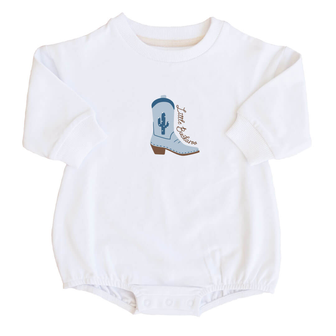  Little Buckaroo Graphic Sweatshirt Bubble Romper | White、mySite、layawaytickets