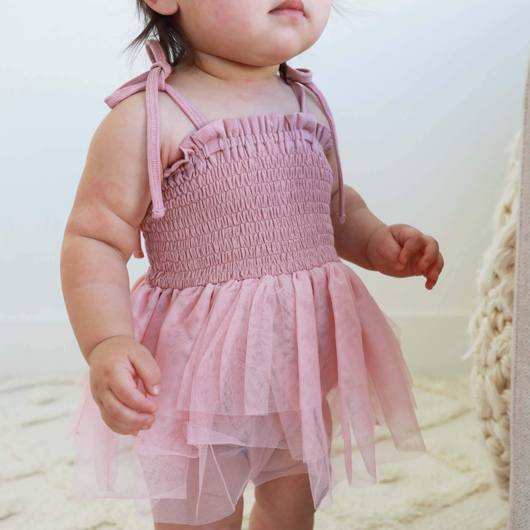  Smocked Tutu Bodysuit | Mauve、mySite、layawaytickets