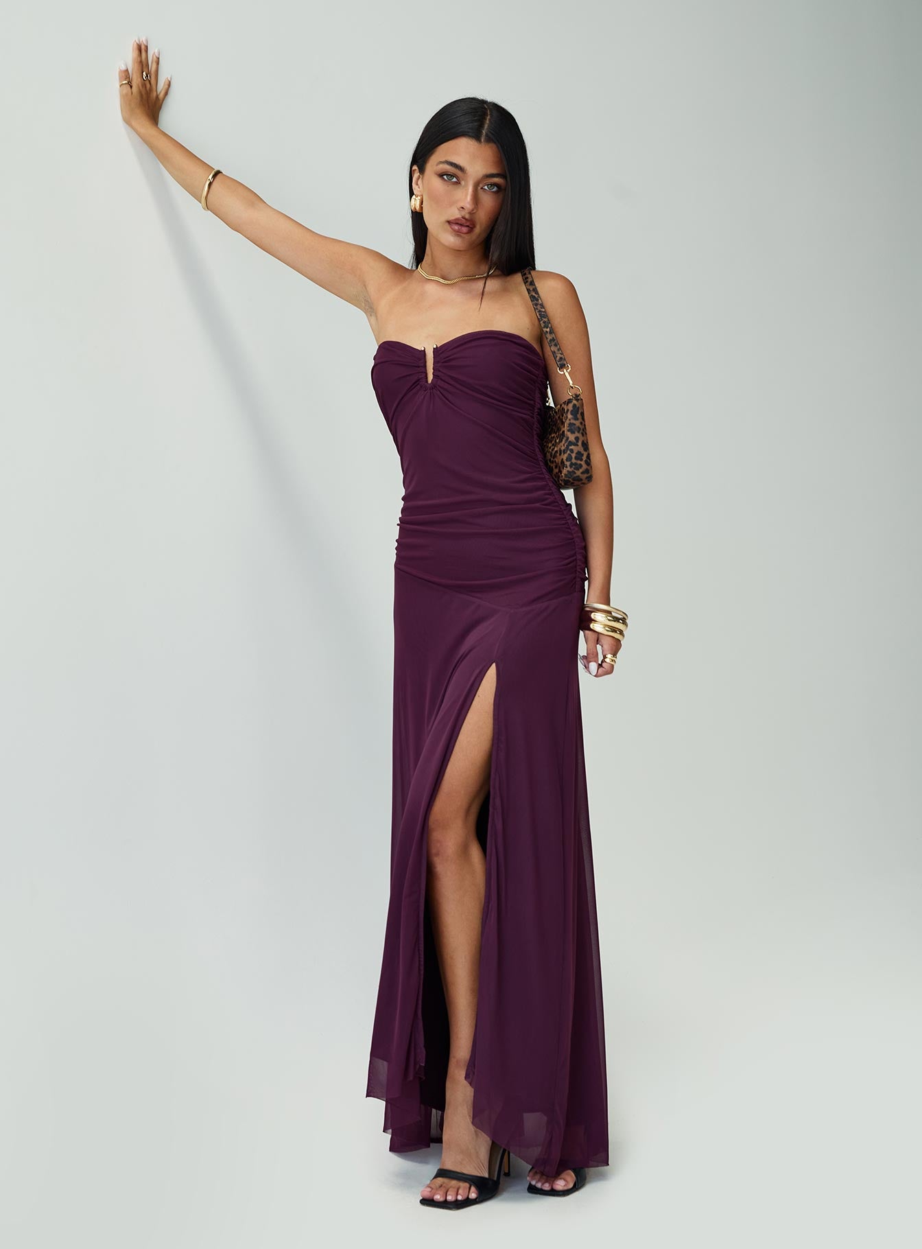 Barbarella Strapless Maxi Dress Purple、mySite、solidvoid