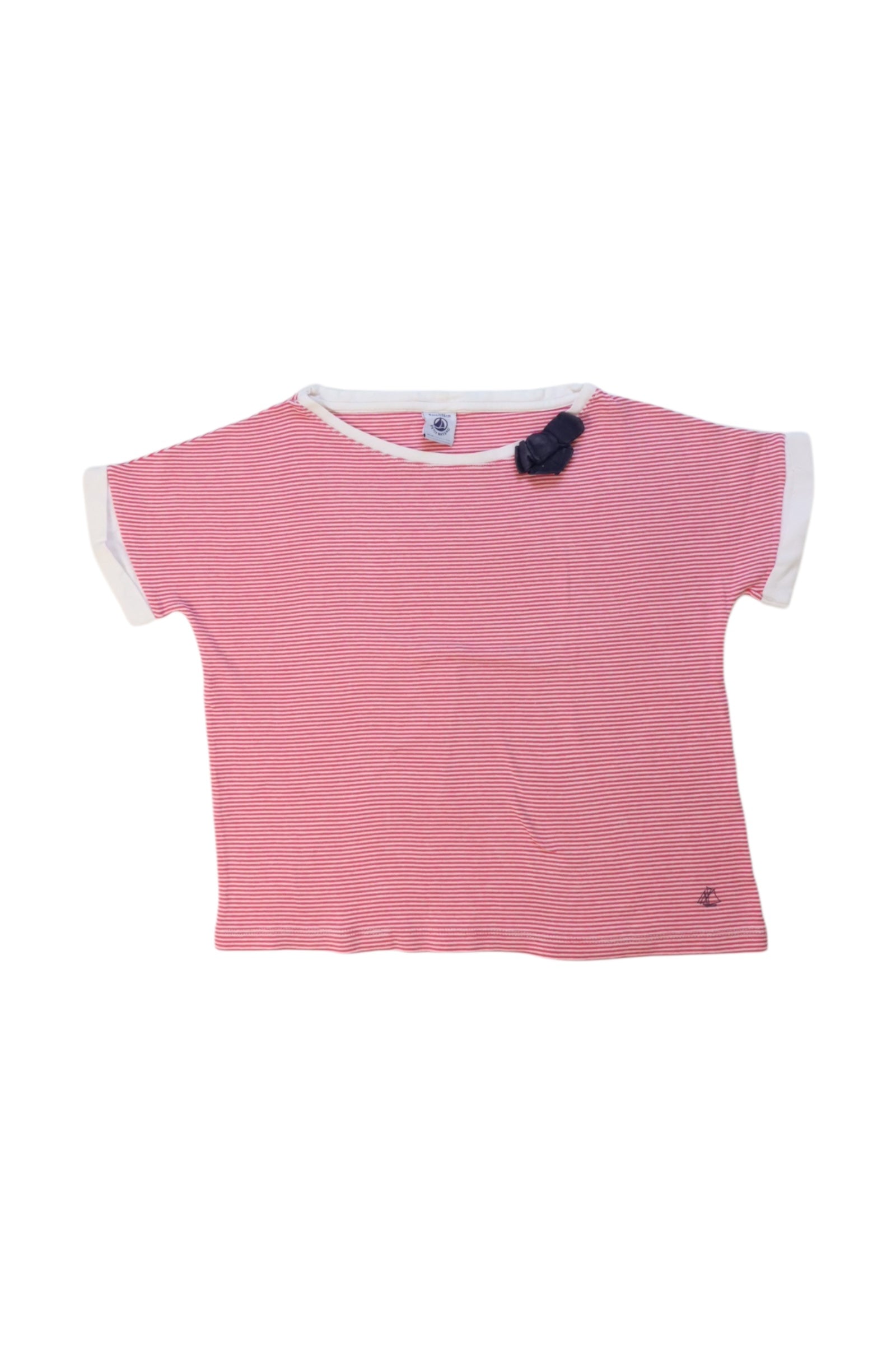 Petit Bateau Striped Top With Flower, 8Y、mySite、g9winljtr