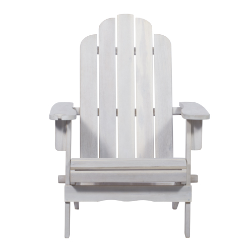Classic Solid Acacia Wood Adirondack Patio Chair - White Wash、、casual