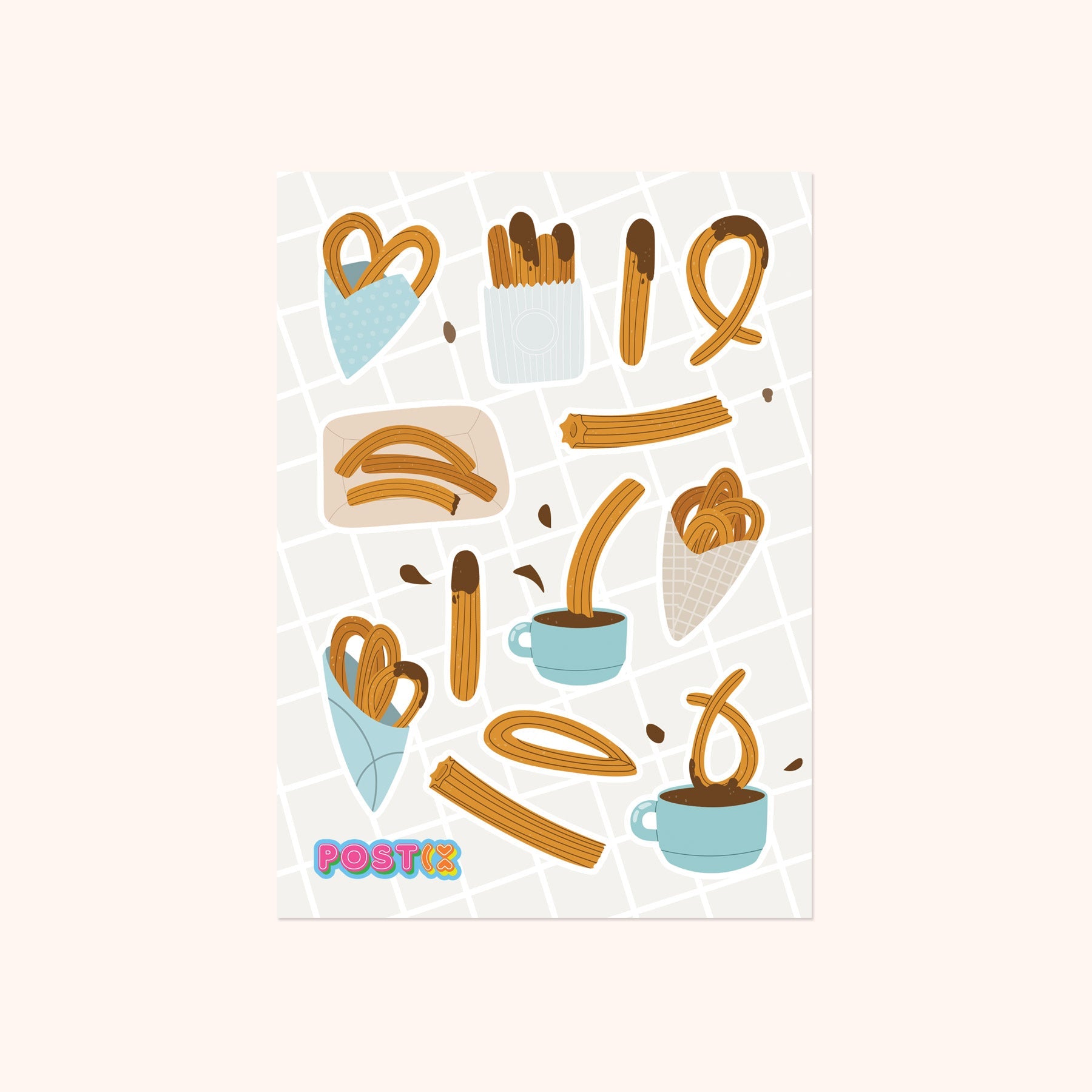  Churros Con Chocolate Sticker Sheet、mySite、ghnorth