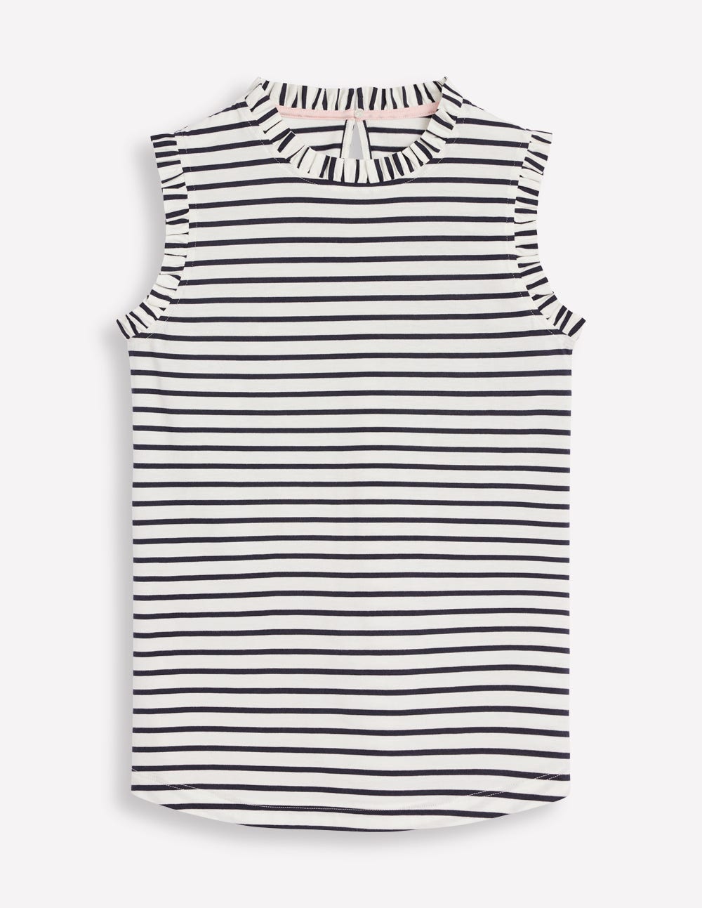  Supersoft Frill Detail Vest-Ivory, Navy Stripe、mySite、ashleygrahame