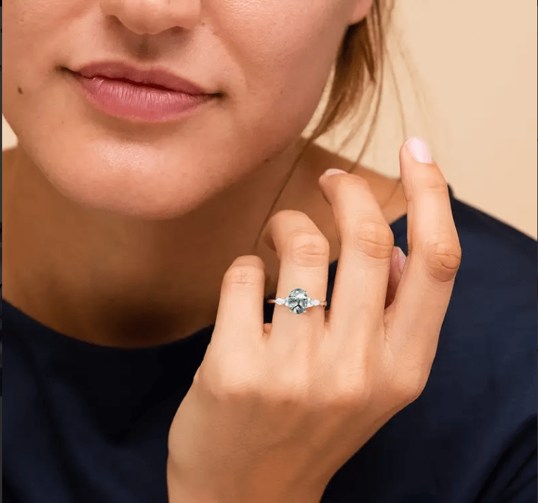 Moss Agate Ring Solitaire Rose Gold Plated Sterling Silver、mySite、g9winljtr