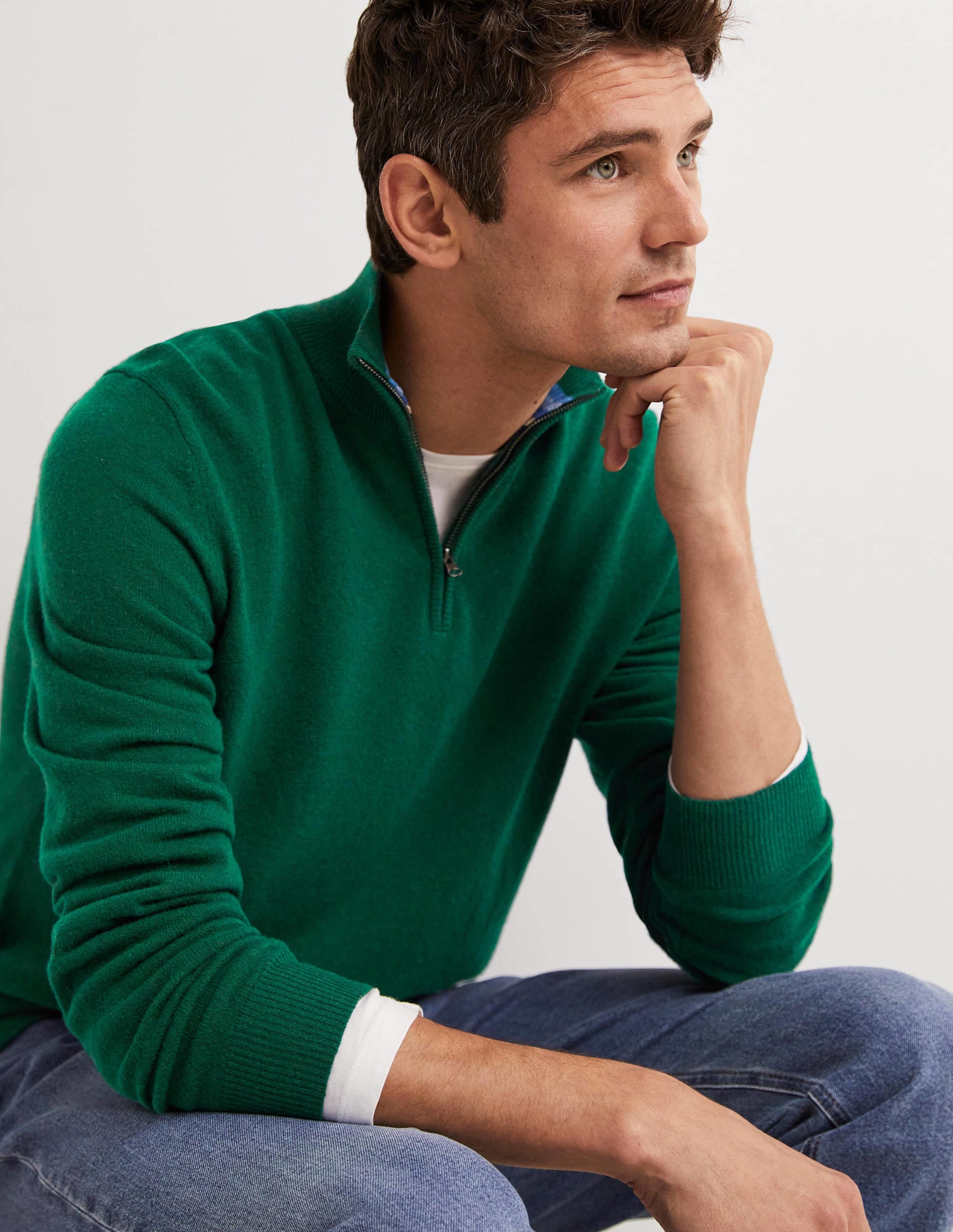  Lambswool Half-Zip-Forest Green、mySite、ashleygrahame